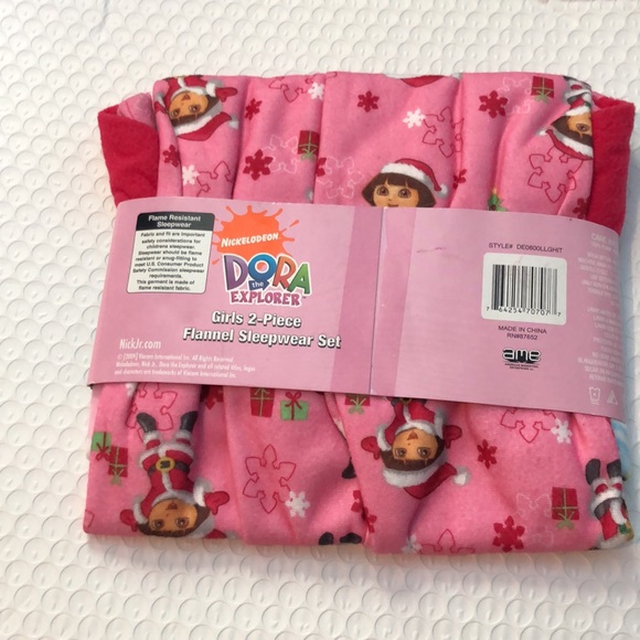 Dora The Explorer 2 Piece Flannel Pajama Set Girls 24 Months New With Defects - Picture 7 of 14